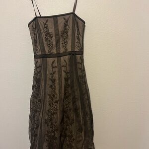 Elegant Black Floral Lace Slip Dress